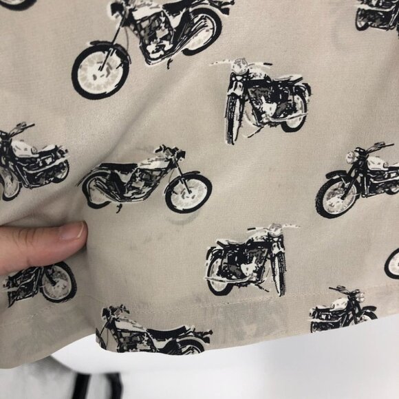 Equipment Ryder Silk Motorcycle print sleeveless shirt dress  small tan black - Picture 14 of 16